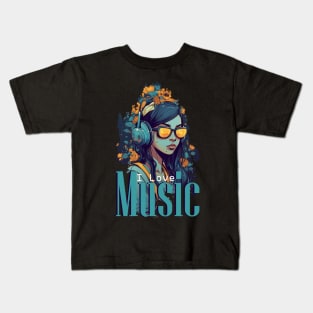 I love  music Kids T-Shirt